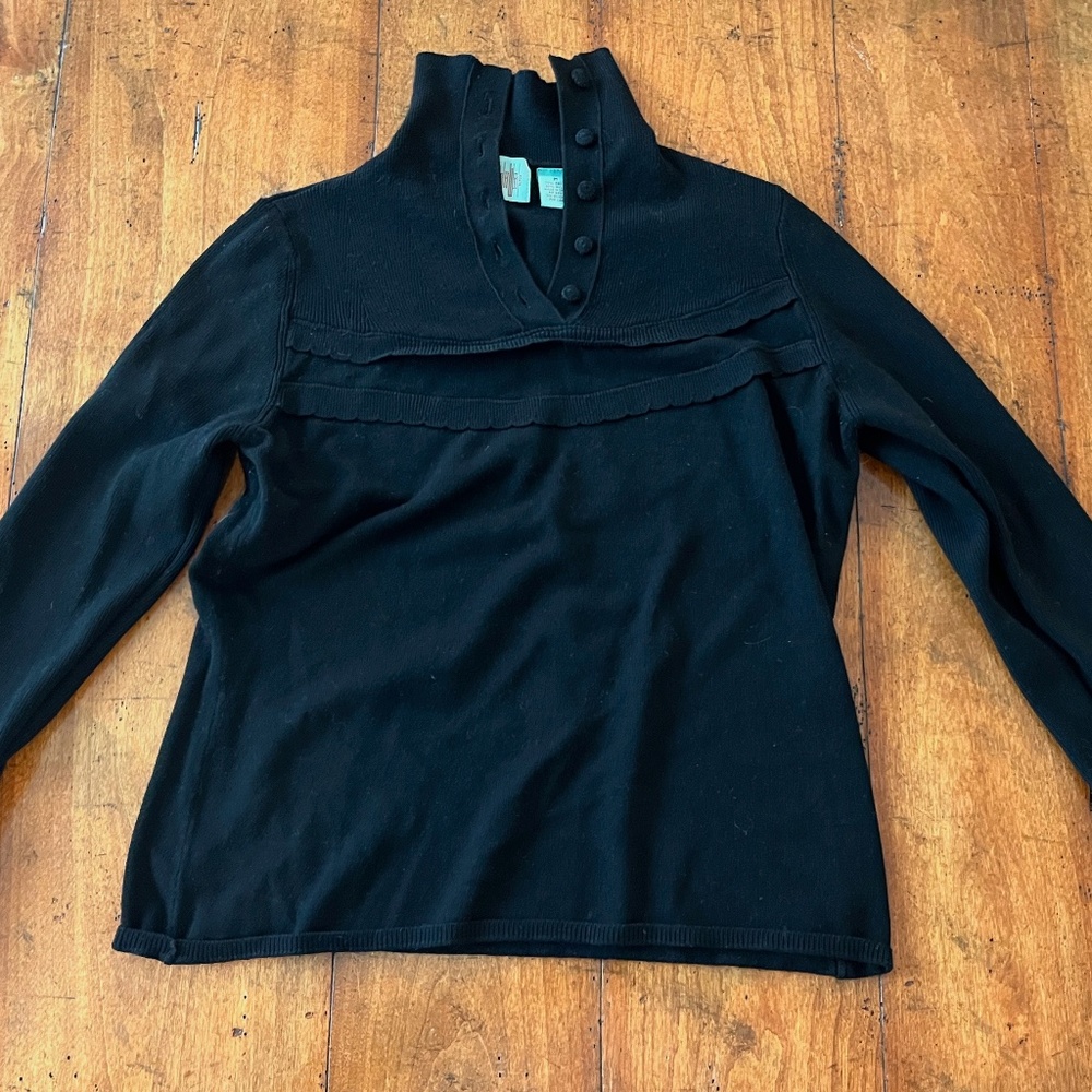 Black Sweater with Style -- Anthropologie - M